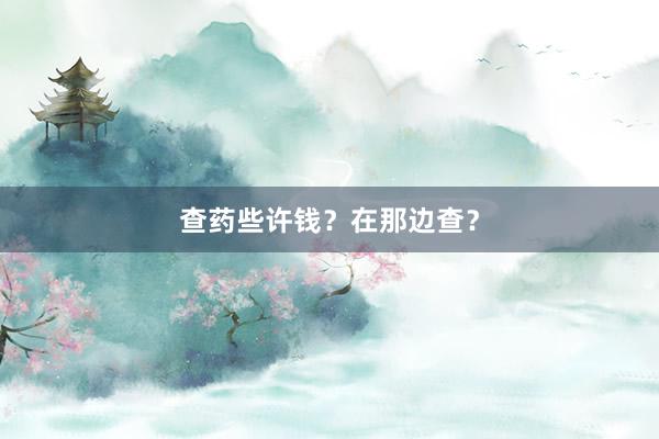 查药些许钱？在那边查？
