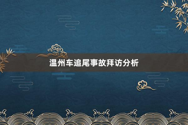 温州车追尾事故拜访分析